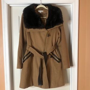 Via spiga Fur trim Belted Coat